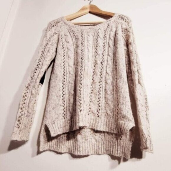 Pink Rose Equestrian style Loose Knit Patch Sweater- Size Small - Picture 9 of 14